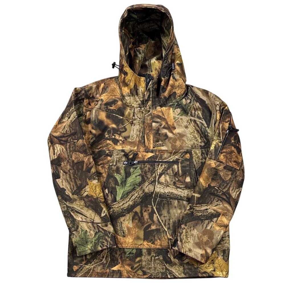 Vintage A.J. Shop Gore-Tex Anorak Pullover Jacket Hooded Advantage Timber Camo S